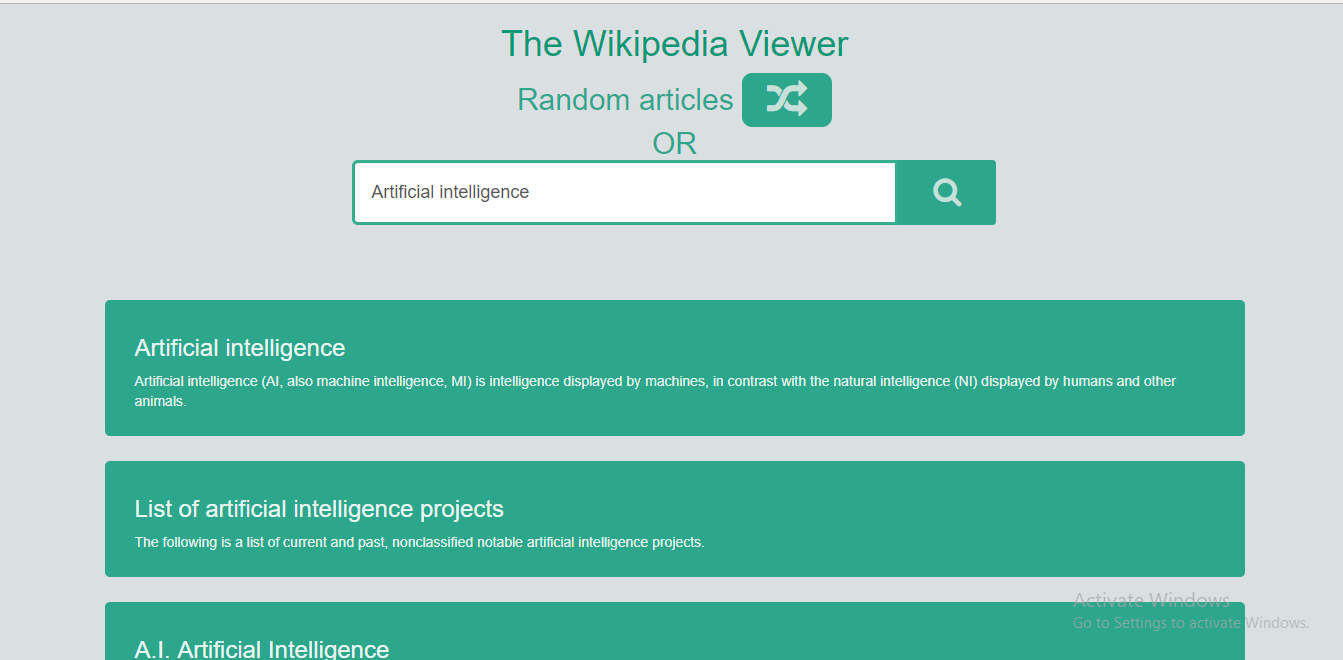 freecodecamp Wikipedia Viewer App Project by HowToCoder